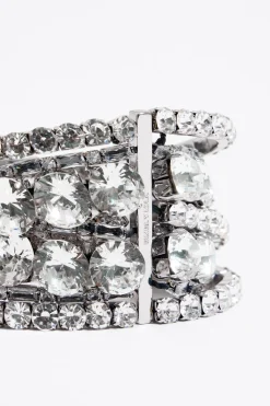 Mujer BIMBA Y LOLA Pulseras<Pulsera Elastica Cristales Plateada