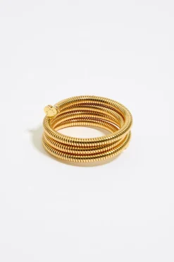 Mujer BIMBA Y LOLA Pulseras<Pulsera Espiral Cristales Dorada