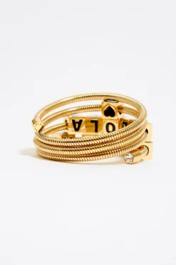 Mujer BIMBA Y LOLA Pulseras<Pulsera Espiral Logo Dorada