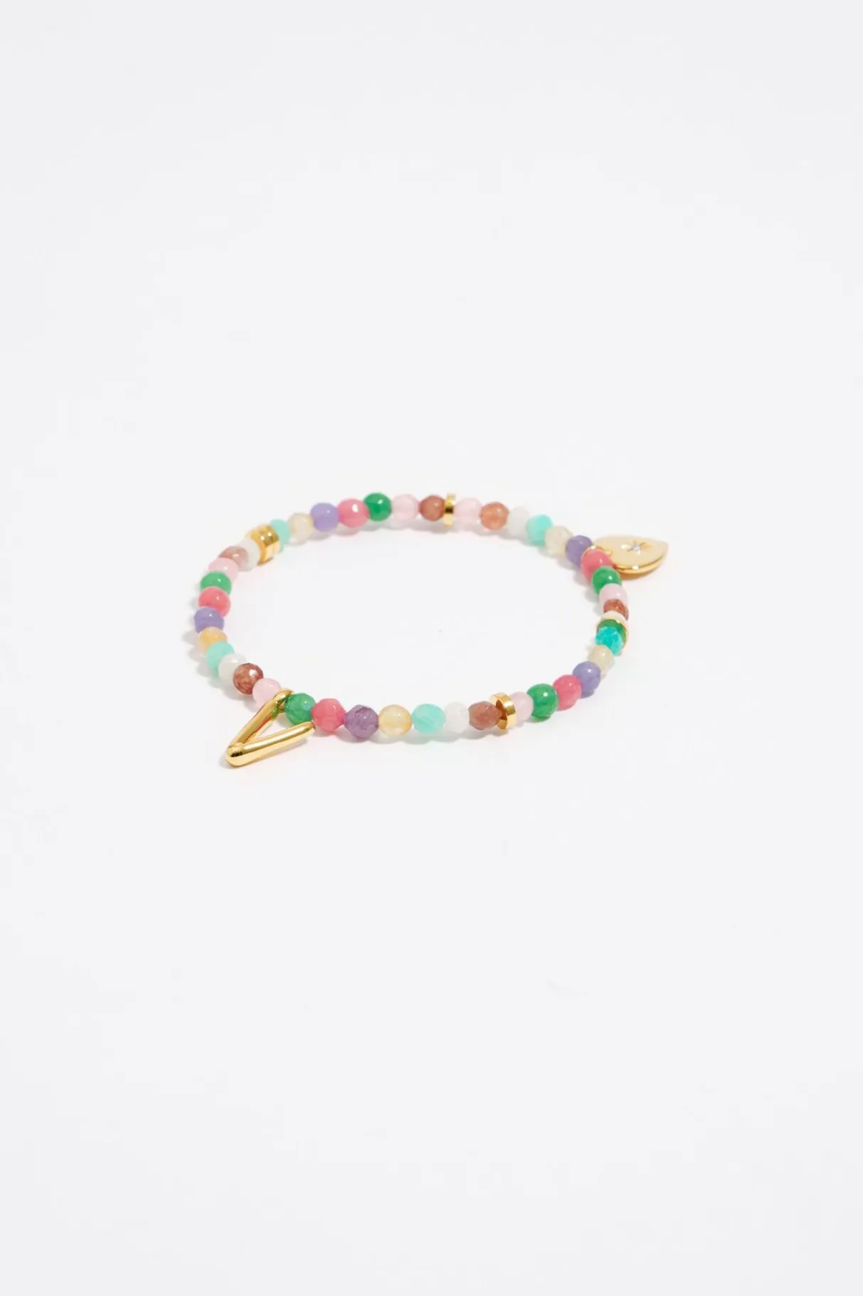 Mujer BIMBA Y LOLA Abecedario<Pulsera Letra V Piedras Multicolores