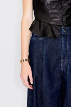 Mujer BIMBA Y LOLA Pulseras<Pulsera Letras Logo Piel Negra