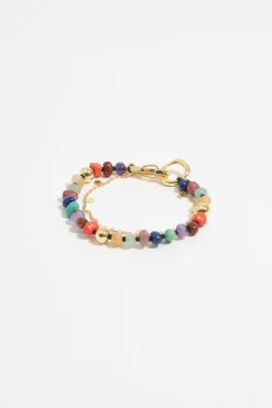 Mujer BIMBA Y LOLA Pulseras<Pulsera Piedras Multicolores Y Cadena Dorada