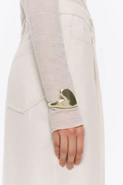 Mujer BIMBA Y LOLA Pulseras<Pulsera Rigida Corazon Textura Dorado