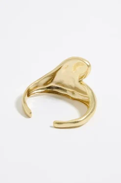 Mujer BIMBA Y LOLA Pulseras<Pulsera Rigida Corazon Textura Dorado