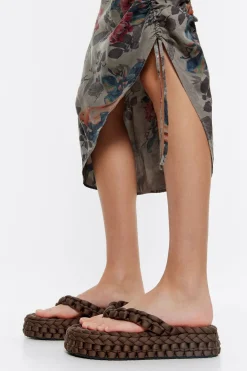 Mujer BIMBA Y LOLA Sandalias<Sandalia Plana Trenzado Marron