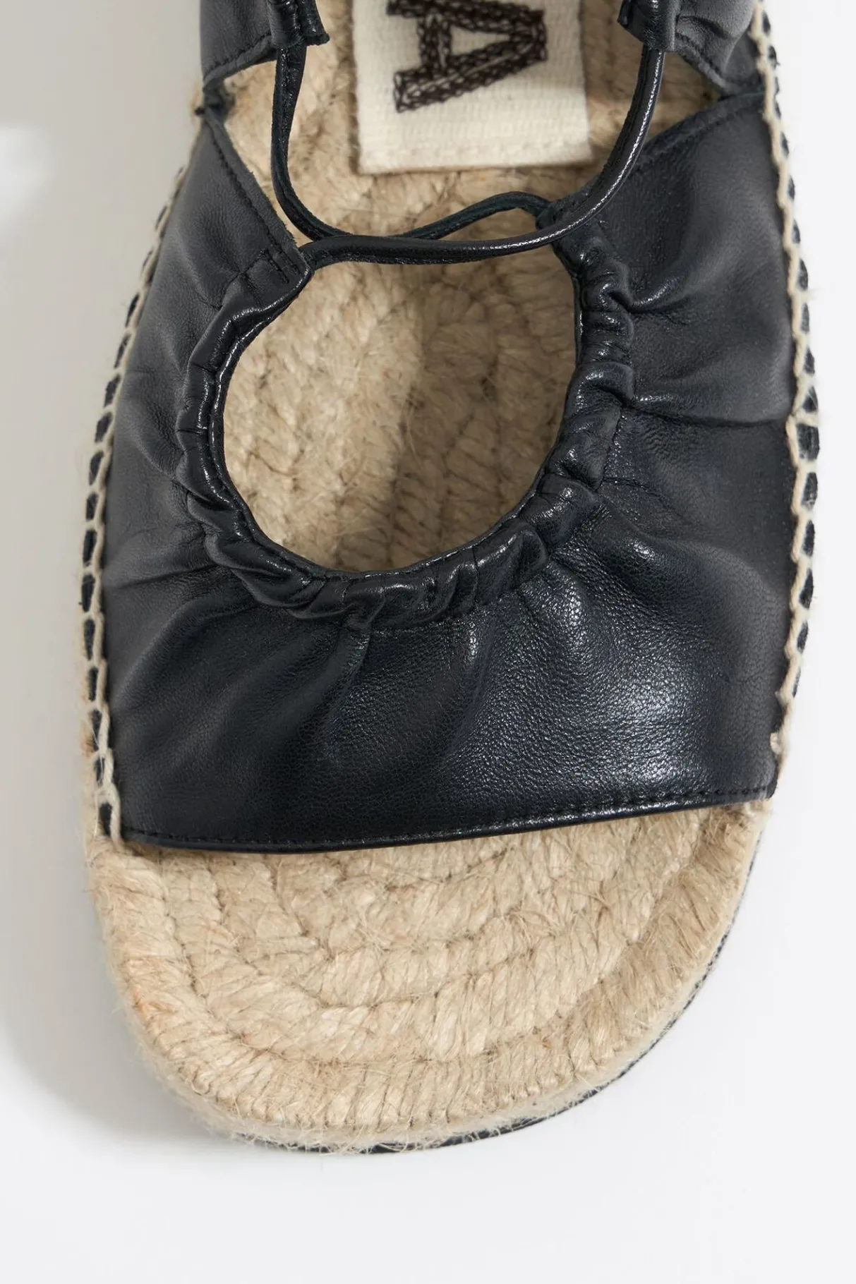 Mujer BIMBA Y LOLA Alpargatas<Sandalia Plana Yute Acordonada Piel Negra