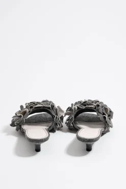 Mujer BIMBA Y LOLA Sandalias<Sandalia Tacon Flores Denim Negra