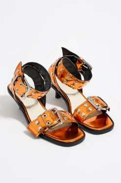 Mujer BIMBA Y LOLA Sandalias<Sandalia Tacon Tachas Piel Naranja