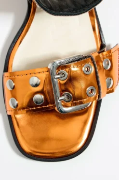 Mujer BIMBA Y LOLA Sandalias<Sandalia Tacon Tachas Piel Naranja