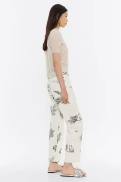 Mujer BIMBA Y LOLA Pantalones<Straight Cropped - Vaquero Canary Pop Blanco