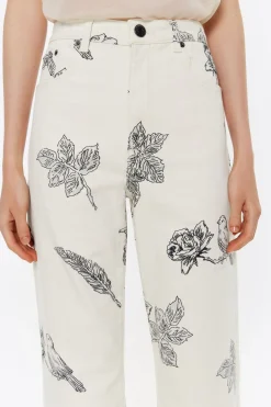 Mujer BIMBA Y LOLA Pantalones<Straight Cropped - Vaquero Canary Pop Blanco