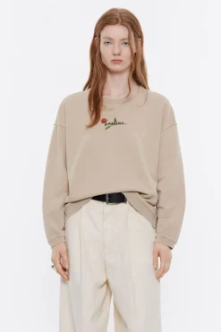 Mujer BIMBA Y LOLA Punto<Sudadera Logo Estampado Camel