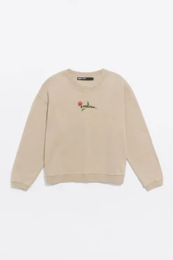Mujer BIMBA Y LOLA Punto<Sudadera Logo Estampado Camel
