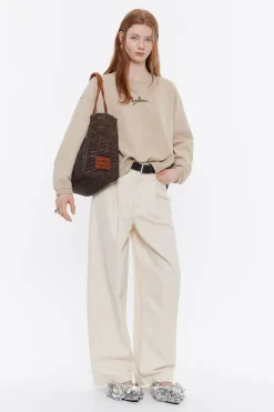 Mujer BIMBA Y LOLA Punto<Sudadera Logo Estampado Camel