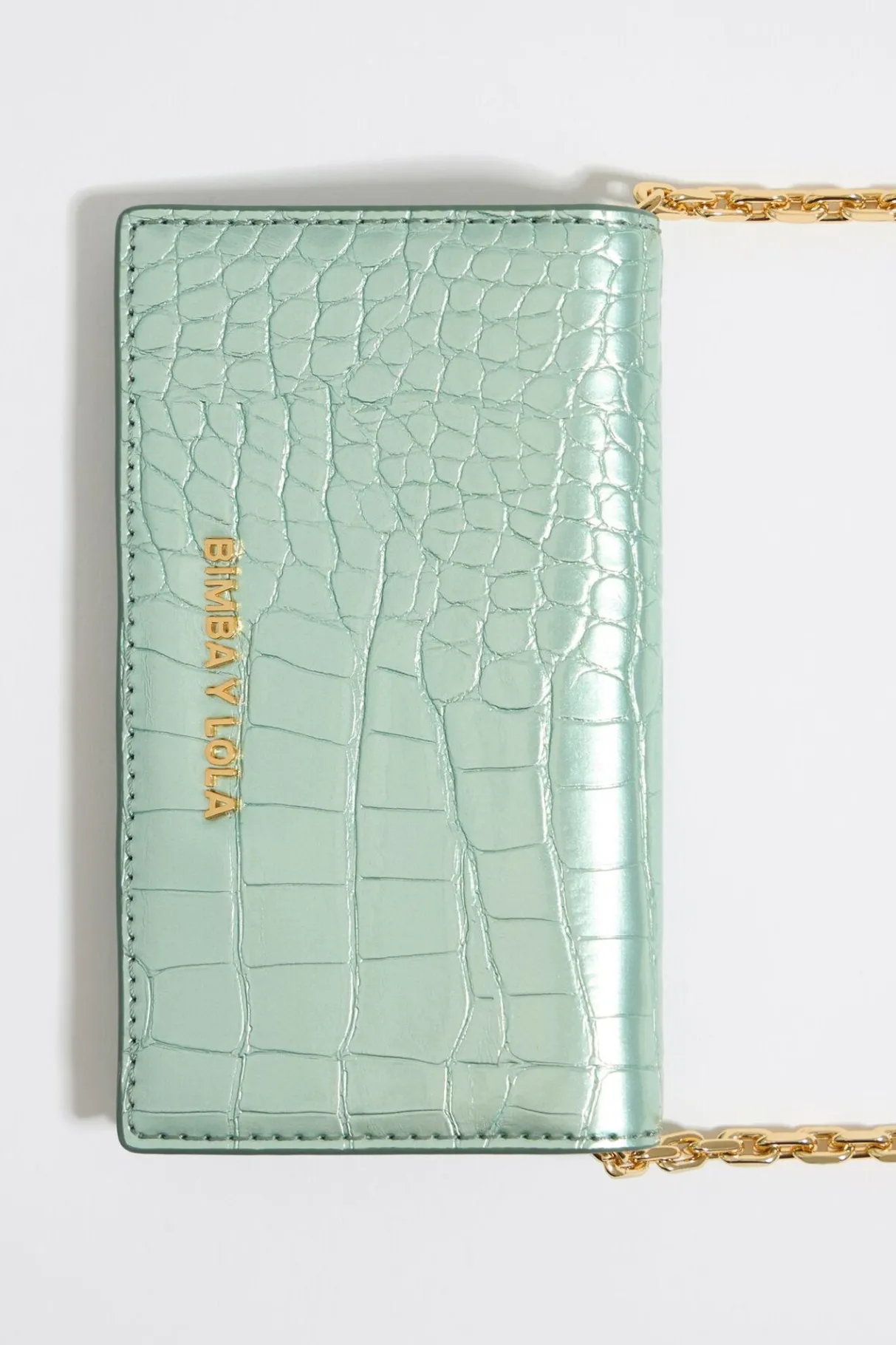 Mujer BIMBA Y LOLA Carteras Y Monederos<Tarjetero-Monedero Grabado Cocodrilo Verde Claro