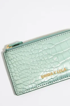 Mujer BIMBA Y LOLA Carteras Y Monederos<Tarjetero-Monedero Grabado Cocodrilo Verde Claro