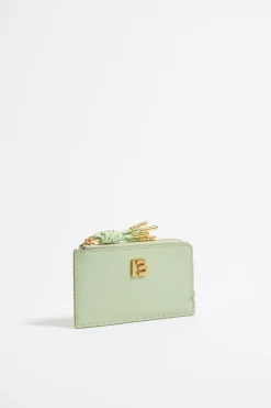 Mujer BIMBA Y LOLA Piel<Tarjetero-Monedero Piel Verde Pastel