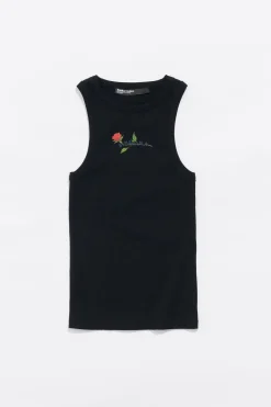 Mujer BIMBA Y LOLA Camisetas<Top Ajustado Logo Estampado Negro