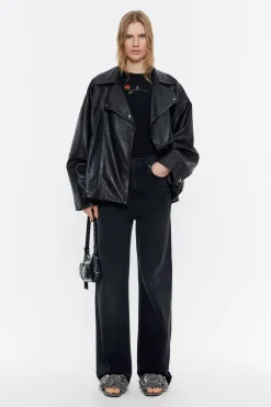 Mujer BIMBA Y LOLA Camisetas<Top Ajustado Logo Estampado Negro