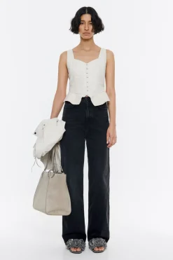 Mujer BIMBA Y LOLA Camisas<Top Ajustado Piel Gris Hielo