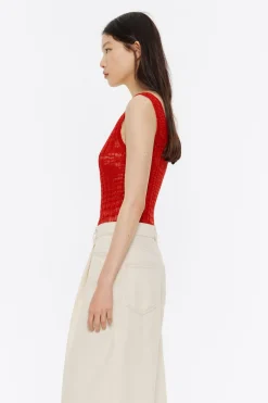 Mujer BIMBA Y LOLA Punto<Top Ajustado Punto Rojo