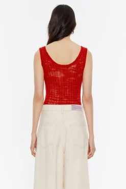 Mujer BIMBA Y LOLA Punto<Top Ajustado Punto Rojo