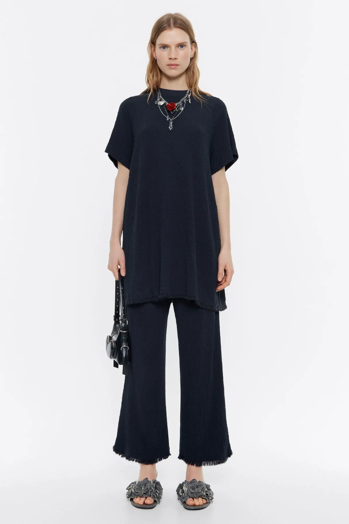 Mujer BIMBA Y LOLA Camisetas<Top Largo Desflecado Antracita