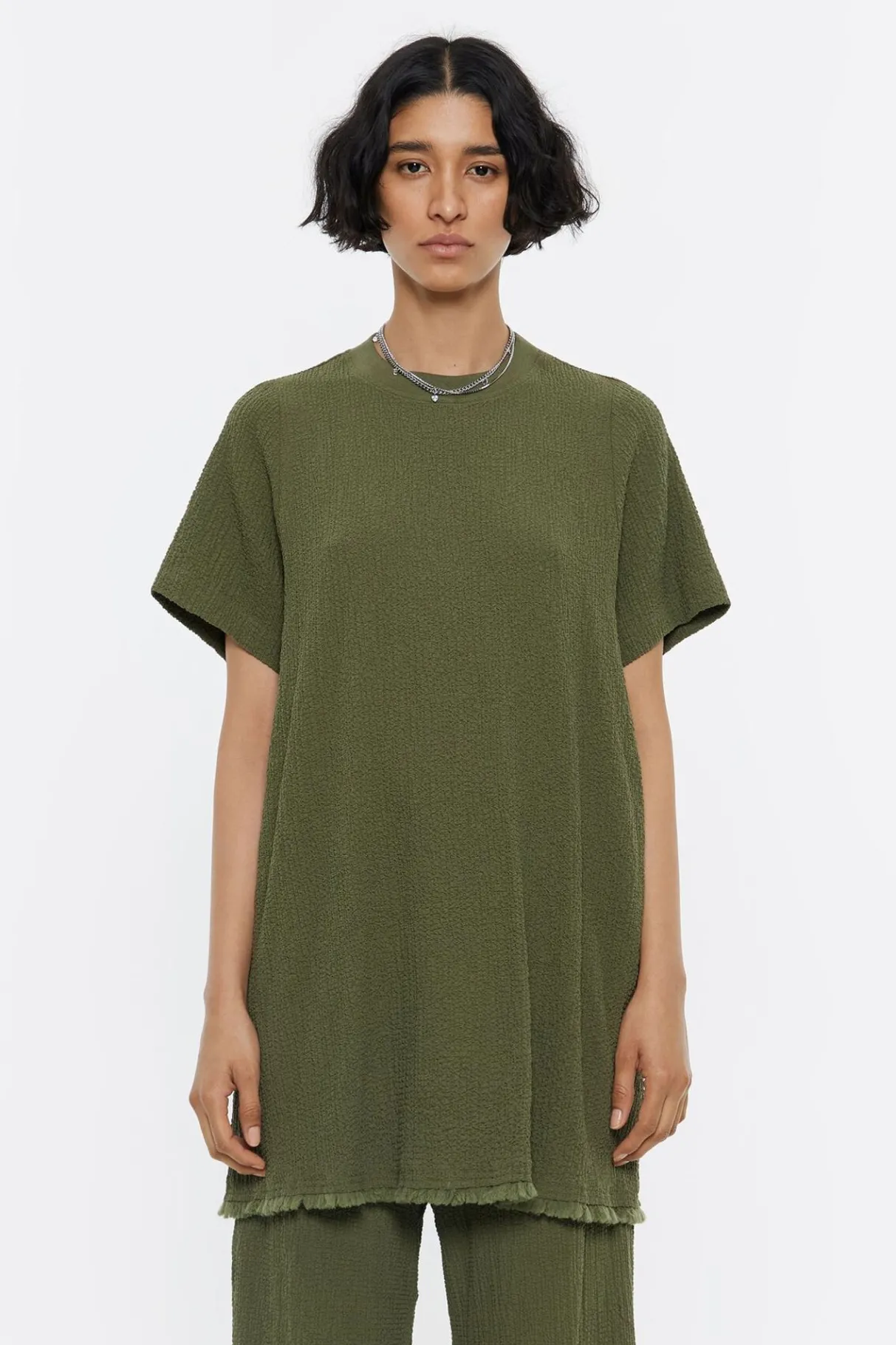 Mujer BIMBA Y LOLA Camisetas<Top Largo Desflecado Caqui