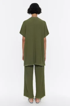 Mujer BIMBA Y LOLA Camisetas<Top Largo Desflecado Caqui