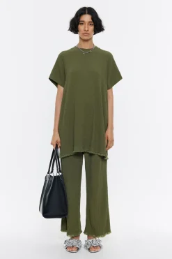 Mujer BIMBA Y LOLA Camisetas<Top Largo Desflecado Caqui