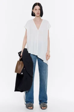 Mujer BIMBA Y LOLA Camisetas<Top Largo Oversize Marfil