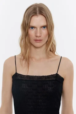 Mujer BIMBA Y LOLA Punto<Top Punto Ajustado Negro