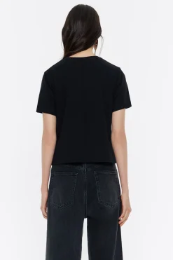 Mujer BIMBA Y LOLA Camisetas<Top Recto Corto Punto Roma Negro