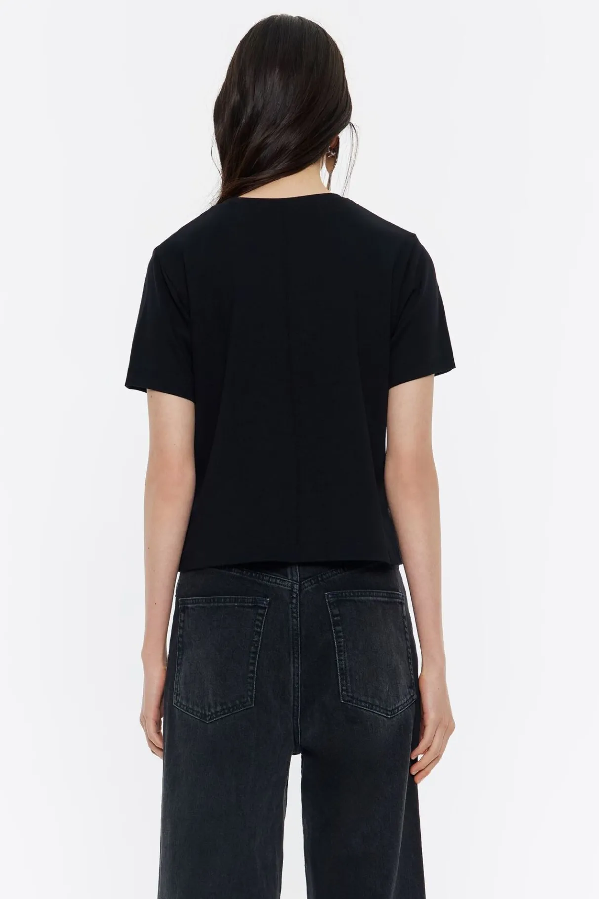 Mujer BIMBA Y LOLA Camisetas<Top Recto Corto Punto Roma Negro