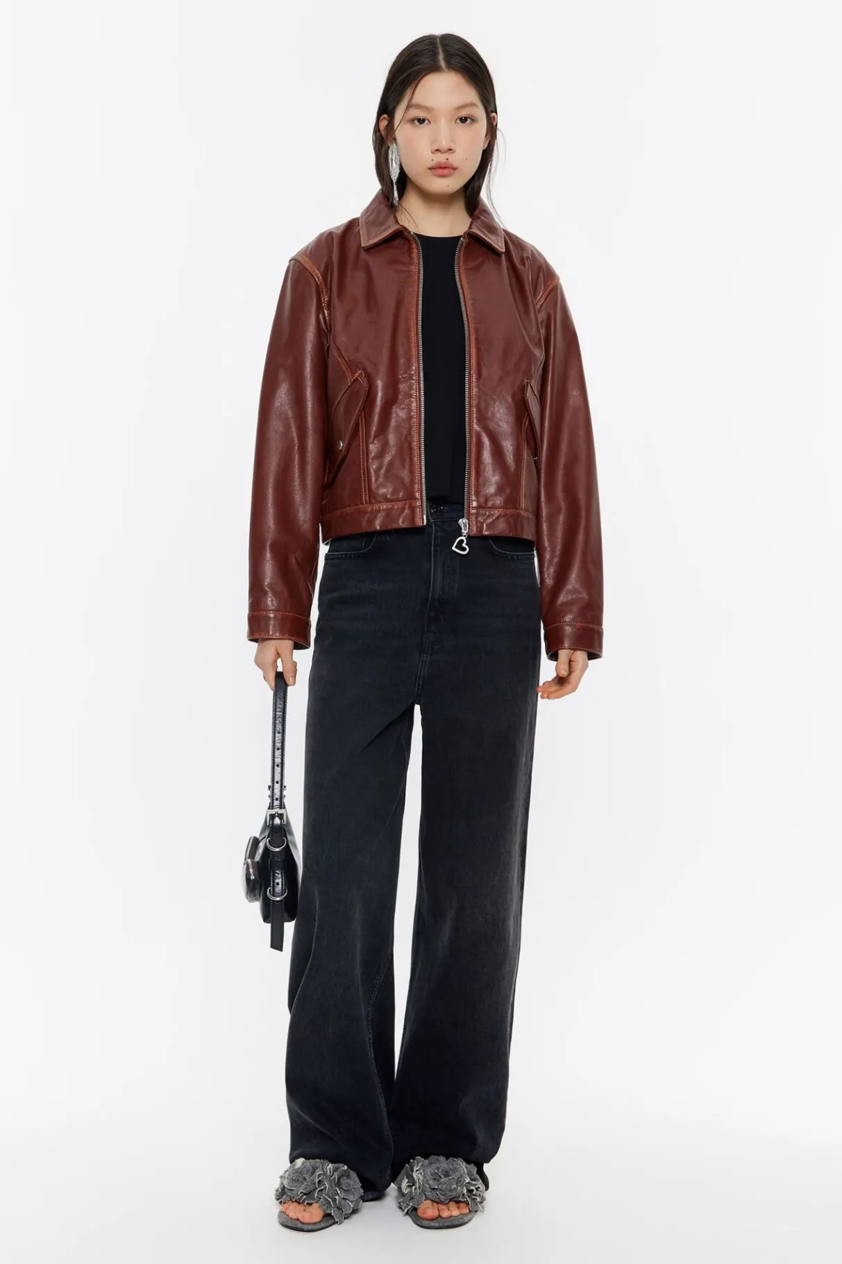 Mujer BIMBA Y LOLA Camisetas<Top Recto Corto Punto Roma Negro