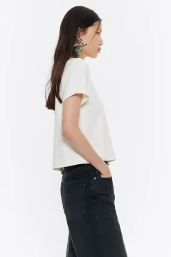 Mujer BIMBA Y LOLA Camisetas<Top Recto Corto Punto Roma Marfil