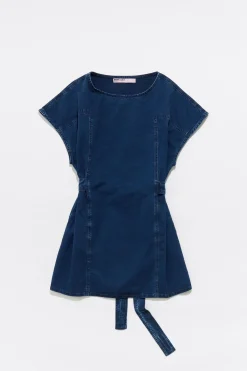 Mujer BIMBA Y LOLA Total Look<Vestido Corto Denim Indigo Oscuro