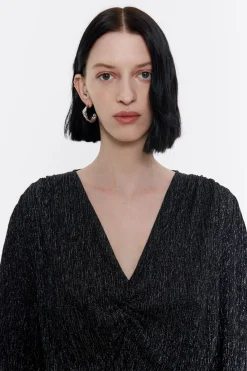 Mujer BIMBA Y LOLA Vestidos Y Monos<Vestido Corto Lurex Negro