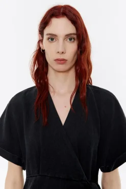 Mujer BIMBA Y LOLA Vestidos Y Monos<Vestido Cruzado Denim Negro