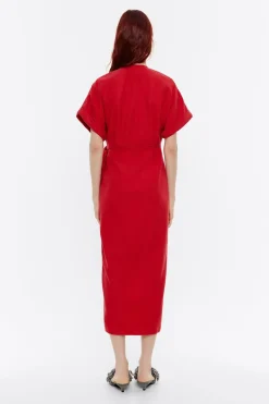 Mujer BIMBA Y LOLA Vestidos Y Monos<Vestido Cruzado Denim Rojo