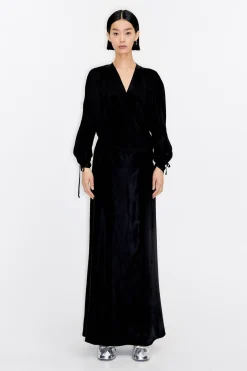 Mujer BIMBA Y LOLA Vestidos Y Monos<Vestido Cruzado Saten Negro