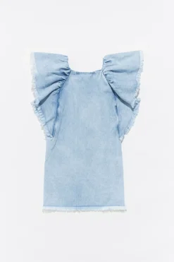 Mujer BIMBA Y LOLA Denim<Vestido Denim Volantes Azul Claro