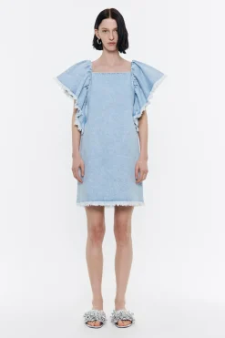 Mujer BIMBA Y LOLA Denim<Vestido Denim Volantes Azul Claro