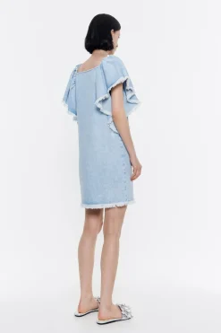 Mujer BIMBA Y LOLA Denim<Vestido Denim Volantes Azul Claro