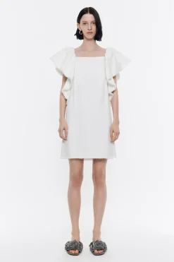 Mujer BIMBA Y LOLA Denim<Vestido Denim Volantes Crudo