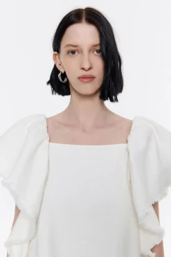 Mujer BIMBA Y LOLA Denim<Vestido Denim Volantes Crudo