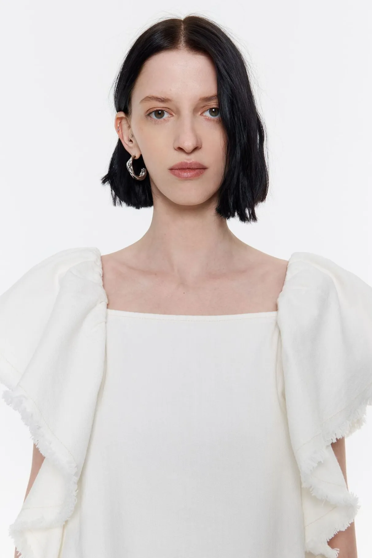 Mujer BIMBA Y LOLA Denim<Vestido Denim Volantes Crudo