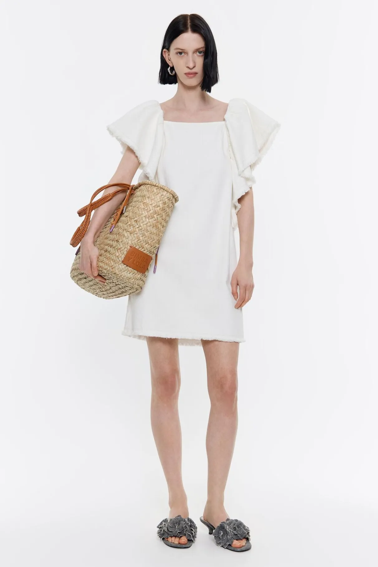 Mujer BIMBA Y LOLA Denim<Vestido Denim Volantes Crudo