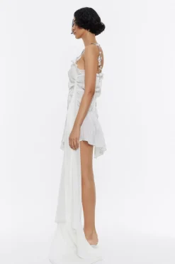 Mujer BIMBA Y LOLA Vestidos Y Monos<Vestido Fruncido Cadenas Marfil