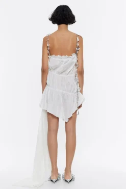 Mujer BIMBA Y LOLA Vestidos Y Monos<Vestido Fruncido Cadenas Marfil